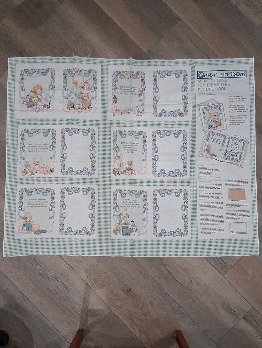 Vintage 1998 Daisy Kingdom "Memory Lane Toy Treasures" Sew Book Fabric Panel